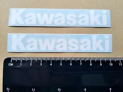 £4.75 • Buy  KAWASAKI LOGO Decals Gloss White Vinyl Motorcycle Stickers 100mm X 15mm 