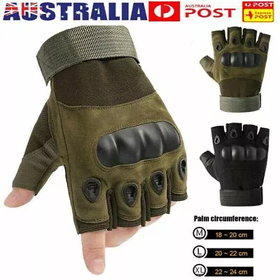 $8.99 • Buy Military Tactical Leather Gloves Motorcycle Outdoor Army Combat Fingerless Sport