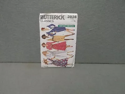 BUTTERICK PATTERN 3928 UNCUT Vintage 1989 Miss Size 12-16 MOCK WRAP BODICE DRESS • $8.89