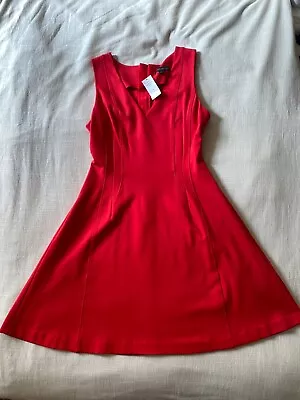 Banana Republic Red Fit & Flare Ponte Dress Sz 10 Pockets NWT Mad Men Vibe Curvy • $72