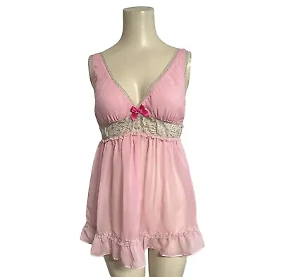 Victoria’s Secret Pink Sheer Babydoll Lingerie Womens Small • $29.95