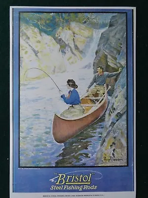 Bristol Fishing Rods Advertising Poster Philip Goodwin Artist Early 1900's • $7.50