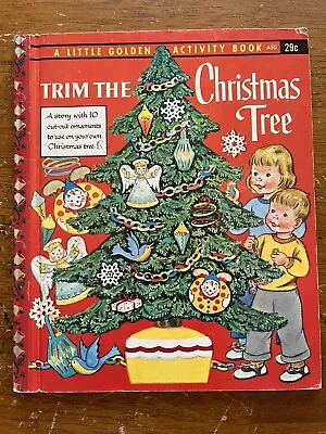 Vintage Little Golden Activity Book ~ TRIM THE CHRISTMAS TREE ~ Complete ~ Uncut • $15