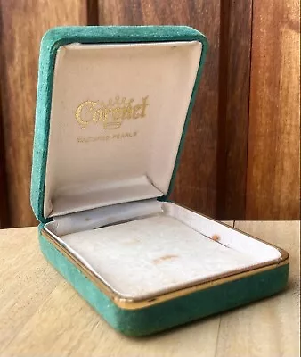 Vintage Retro Green Coronet Cultured Pearls Jewellery Presentation Display Box • $15