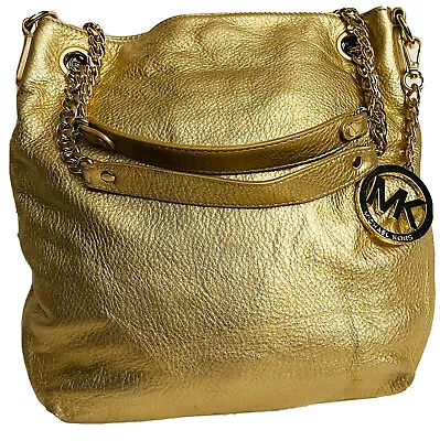 Chain Convertible Michael Kors Satchel Shoulder Handbag Golden Pebble Leather • $59