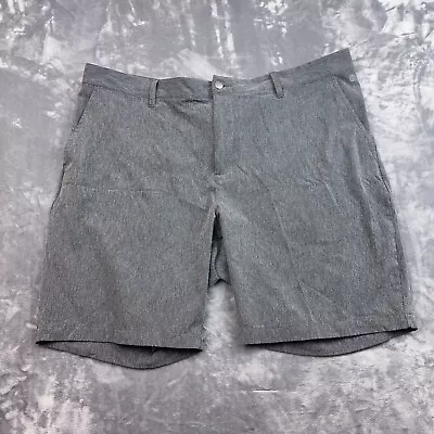 Adidas Golf Shorts Men's Gray Crosshatch Chino Performance Stretch Size 42 • $19.99