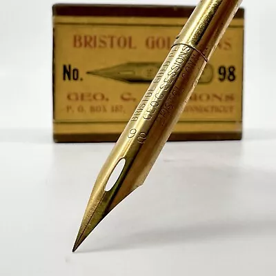 Geo C Sessions Bristol Gold Pens No.98 Pen Nibs For Dip Pens Gold Plated Vtg • $4