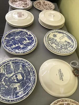 Vintage VERNON KILNS Display Plates States Historical Figures (28) Collectors • $530