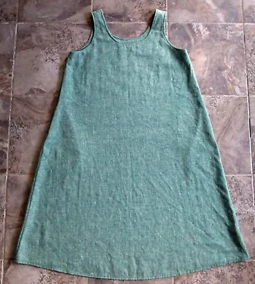 Vintage Handmade Sun Dress Maxi Sleeveless Medium Large Green Polyester Blend • $16.99