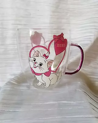 Disney Aristocats Marie Glitter Glass Mug Cup NWT • $12.99