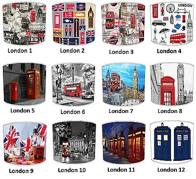 London Big Ben London Black Cab Red Telephone Box & Union Jack Lampshades • £27.99