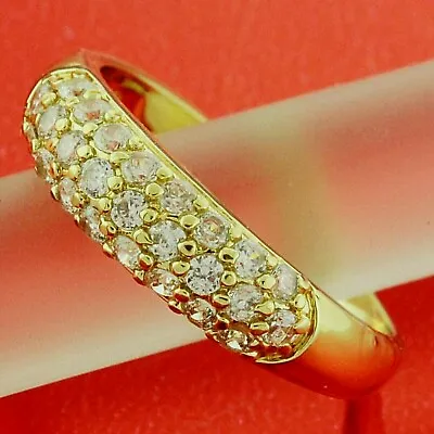 $13.95 • Buy Diamond Simulated Eternity Ladies Ring 18k Yellow Gold Filled Solid Pave Design