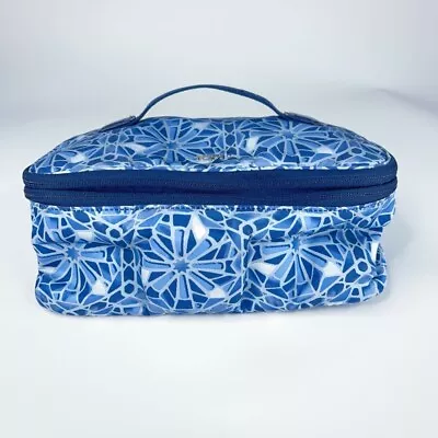 Tumi Voyageur Moroccan Blue Tile Travel Cosmetic Case Makeup Bag • $100