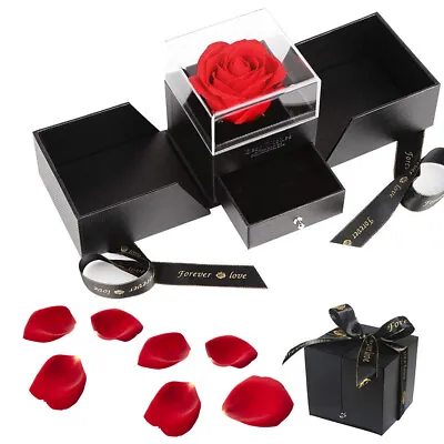 £9.96 • Buy Real Eternal Handmade Preserved Rose Necklace Gift Jewelry Box Romantic Gifts