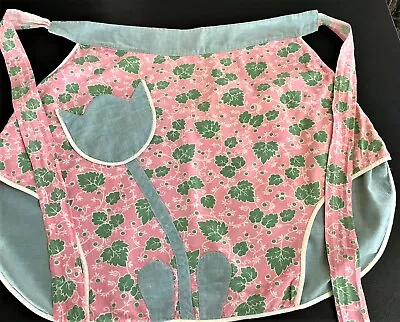 Reversible  Apron Double Thickness Cotton Denim With Pockets Vintage Item • $7.99