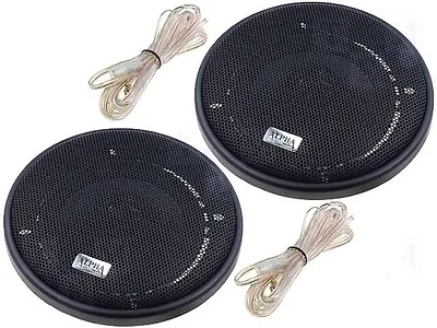 Car Radio Stereo Pair Of Speakers 2 Way 100mm 10cm 4 Inch 60w Covers+ Wiring • £19.99