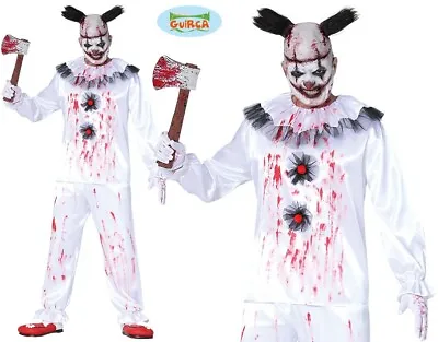 £19.99 • Buy Mens Halloween Killer Ghost Clown Fancy Dress Costume White Clown Outfit New Fg