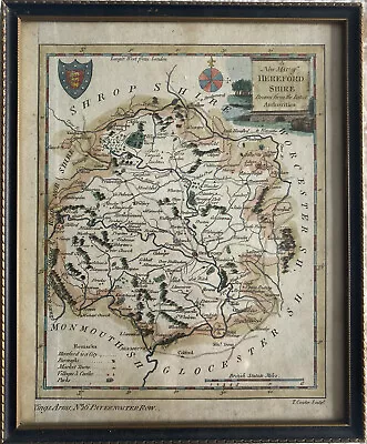 RARE - ANTIQUE MAP HEREFORDSHIRE.  BY GEORGE A WALPOLE  COPPER PLATE.  C 1790’s • £60