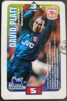 Subbuteo Squads Card David Platt Arsenal #3 Football Trade Card • £1.75