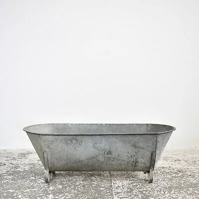Antique Vintage Large Vintage Galvanised Zinc Bath Trough Planter -AX • £258.50