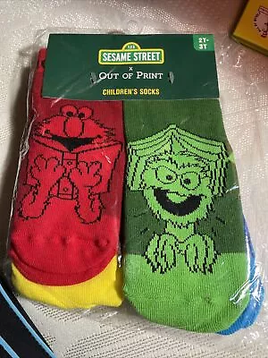 Sesame Street Out Of Print Children Sock 2T-3T Lot Of 4 New Elmo Cookie Big Bird • $14.99