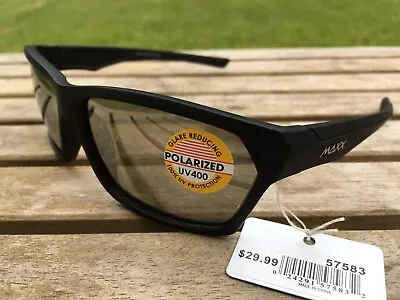 Maxx HD Sunglasses Cobra 2.0 Black Polarized Smoke Lens Mirrored • $19.95