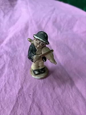 Vintage 3  Clay Pottery Miniature Boy Playing Violin MCM Made In Japan • $4.72