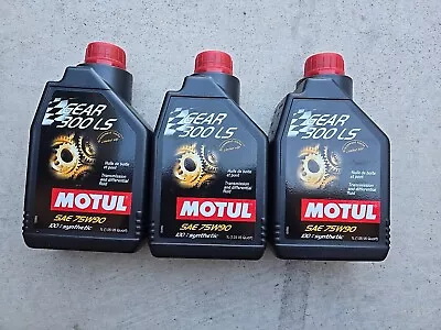 Motul Gear 300 LS 3 Liter 75W90 100% Synthetic Trans & Differential Fluid 3 X 1L • $68