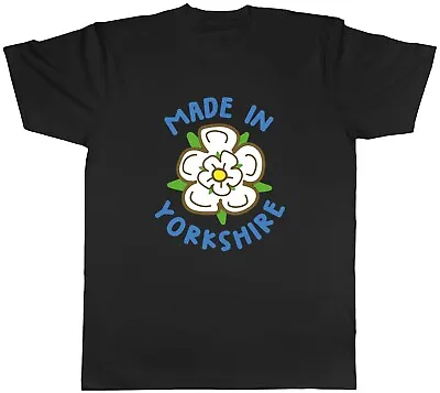 Made In Yorkshire Mens T-Shirt White Rose Of York Unisex Tee Gift • £8.99