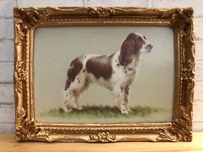  THE ENGLISH SPRINGER SPANIEL   Vintage Dollhouse Framed - 1:12 Handcrafted • $26.92