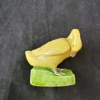 Antique Chinese Majolica Pottery Goose Duck Bird Figurine 2.5  Marked CHINA • $25.99