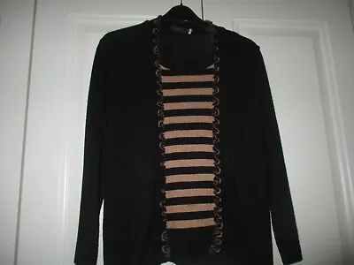 £5.50 • Buy FOREVER By MICHAEL GOLD BLACK & BROWN JUMPER/CARDIGAN IN ONE. SIZE S/M. 