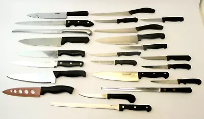 $59.99 • Buy Large Mixed Lot Black Handled Kitchen Steak Knives Case XX Sabatier Unbranded