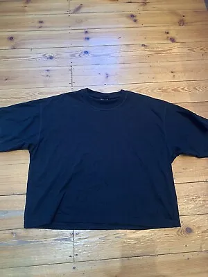 £6.99 • Buy Topshop Ladies Black Oversized Cropped Tee Tshirt Size Small / Medium S/m