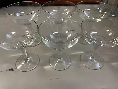 ORIGINAL VINTAGE Retro Glass Cocktail Wine Glass Set Drink Bar Mancave Cafe • $9.99