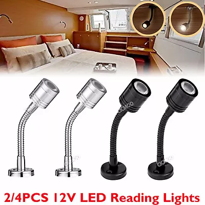 LED 12V Swivel Sofa Bedside Reading Light RV Camper Caravan Wall Mount Book Lamp • $15.99