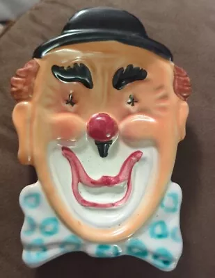 Vintage Rare Clown Face Ceramic Hanging Wall Art Halloween Creepy Funny  • $8.25