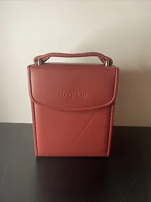 Mary Kay Red Leather Jewelry Travel Case RARE Mirror & Handle  • $14.99