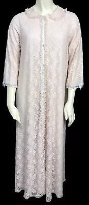 Vintage 70's Miss Elaine Size Small Lace Nightgown Robe Dress • $14