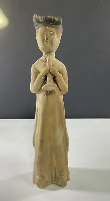 Vintage Chinese Pottery Mud Figure Musician Unglazed • $165