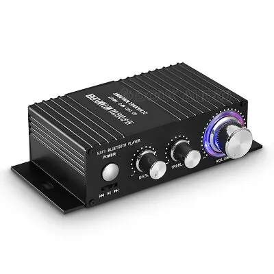 Mini Bluetooth Audio Amplifier Receiver Stereo Power Amp Remote USB Music Player • $27.99