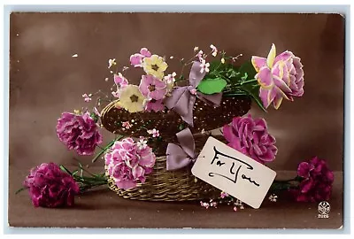 Nagasaki Japan Postcard RPPC Photo Ikabana Flowers In Basket 1917 Posted Antique • $16.22
