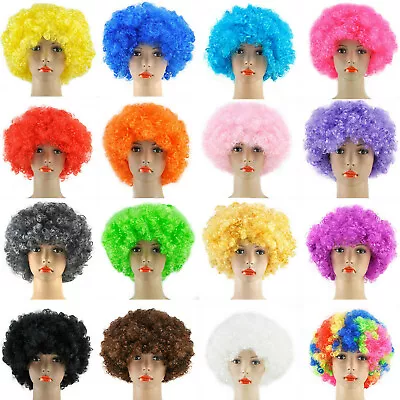 Curly Afro Fancy Dress Wigs Funky Disco Clown Style Mens/ladies Costume 70s Hair • £5.95