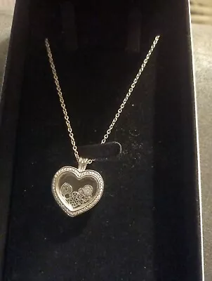 Pandora Floating Heart Locket Necklace With Charms • £30