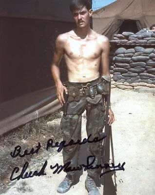 CHUCK MAWHINNEY SIGNED AUTOGRAPHED 8x10 PHOTO FAMOUS MARINE SNIPER BECKETT BAS • $115