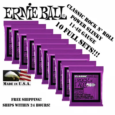 *10 Pack Ernie Ball 2250 Classic Rock N Roll Slinky Electric Guitar Strings* • $49.98