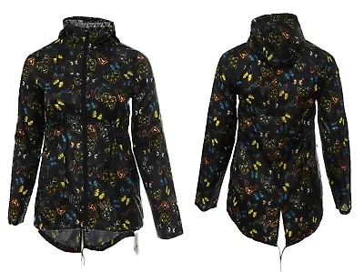 Ƹ̵̡Ӝ̵̨̄Ʒ Butterfly Rain Mac Fishtail RainCoat Festival Jacket Kagool Showerproof • £12.95
