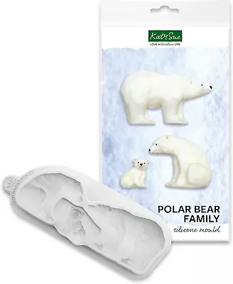 Katy Sue Polar Bear Family Winter Christmas Silicone Mould Sugarcraft Cake Art • £17.95