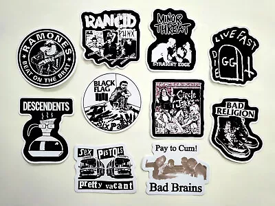 Punk Vinyl Sticker Lot (10 Stickers) SET 26 Rock Band Crust Hardcore Ska Emo Oi! • $12.99