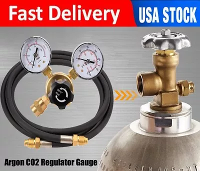 Argon CO2 Universal Mig Tig Flow Meter Welding Regulator Welder Gauge + Gas Hose • $40